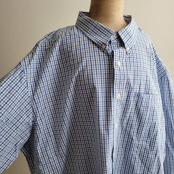 IZOD Mens Big & Tall Classic Fit Long Sleeve Plaid Button-Down Shirt - Picture 2 of 9